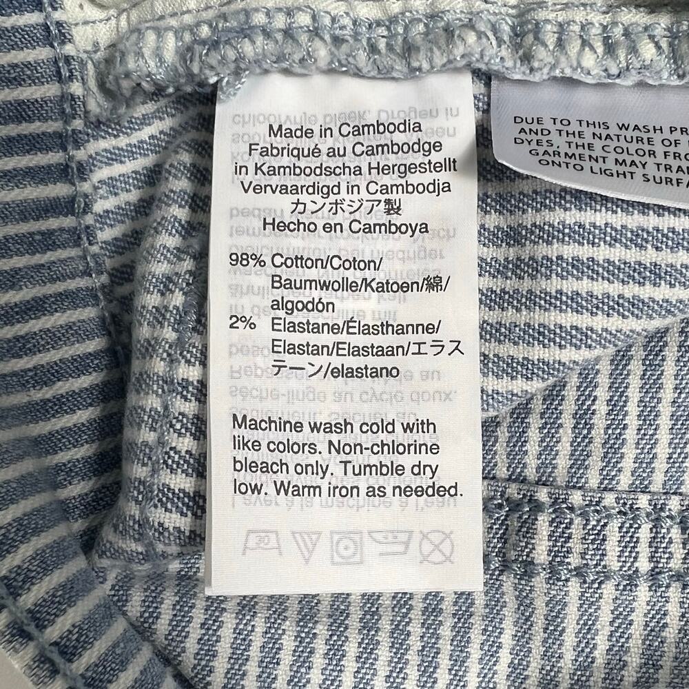 J Crew High Rise Cutoff Boy Short with Piper Stripe Blue Womens 27 - Picture 6 of 7